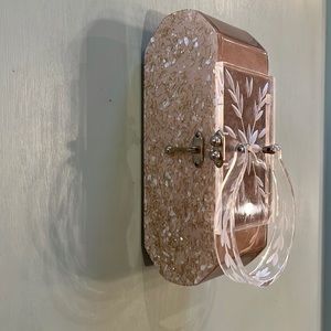 Vintage Florida Handbag Made in Miami Iridescent Gold Confetti Lucite Purse.